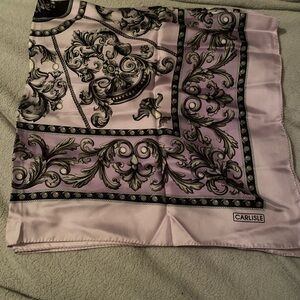 Carlisle lilac and black silk square scarf 35’.